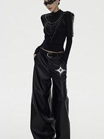 ZERO Rhinestone Street Slim High Neck Lyocell Knit Women Long Sleeve Crop Tops