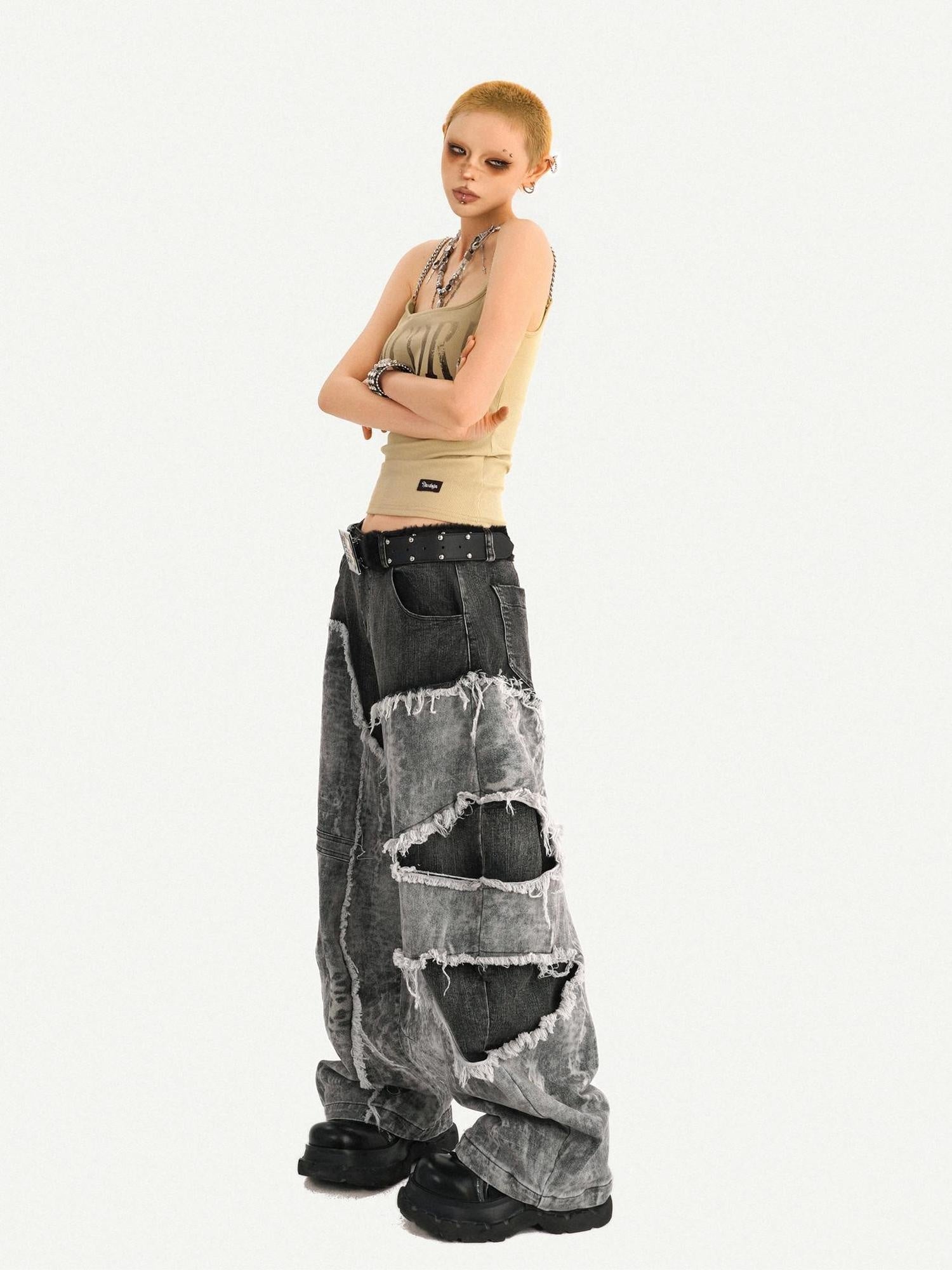 Nico Molly Loose U Neck Printed Short Non Padded Women Layering Khaki Black Camisoles