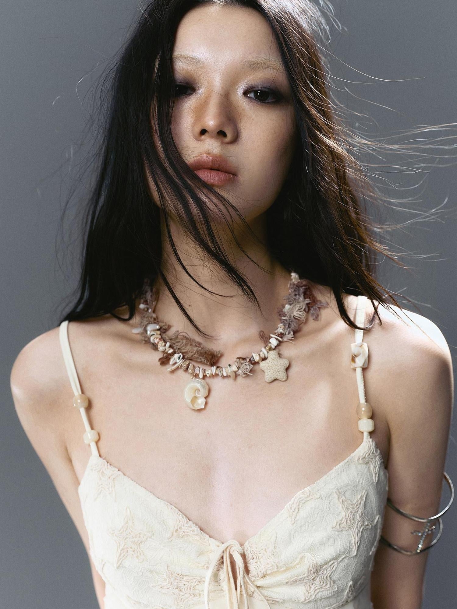 Cest Nous Mother Of Pearl Chain Original Design Light Coffee Multicolor Women Necklaces