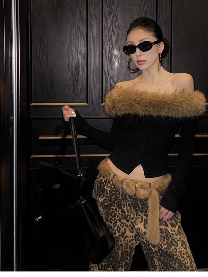 ZERO Sweet Slim Viscose Bardot Neck Button Detail Women Daily Long Sleeve Crop Tops