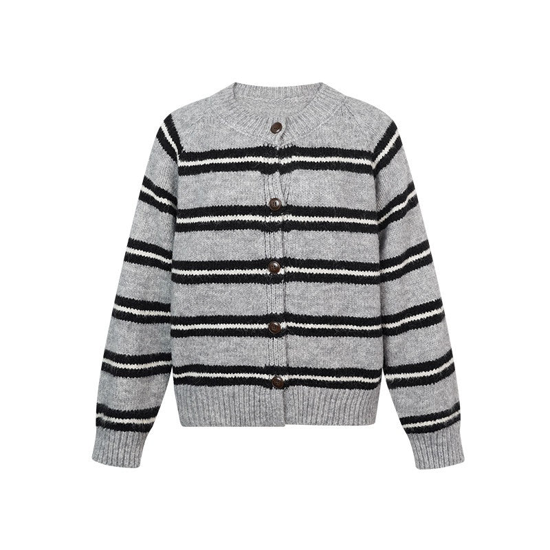 ZERO_Cozy_Acrylic_Striped_Relaxed_Fit_Round_Neck_Button_Front_Young_Women_Cardigans_MISSTT