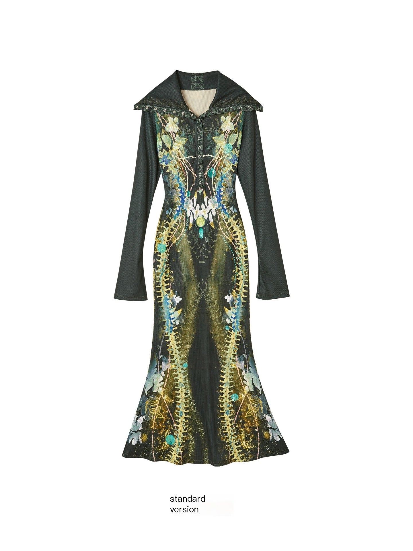 OfAkiva_Minimalist_Printed_High_Waist_Fitted_Long_Sleeve_High_Neck_Women_Maxi_Dresses_MISSTT
