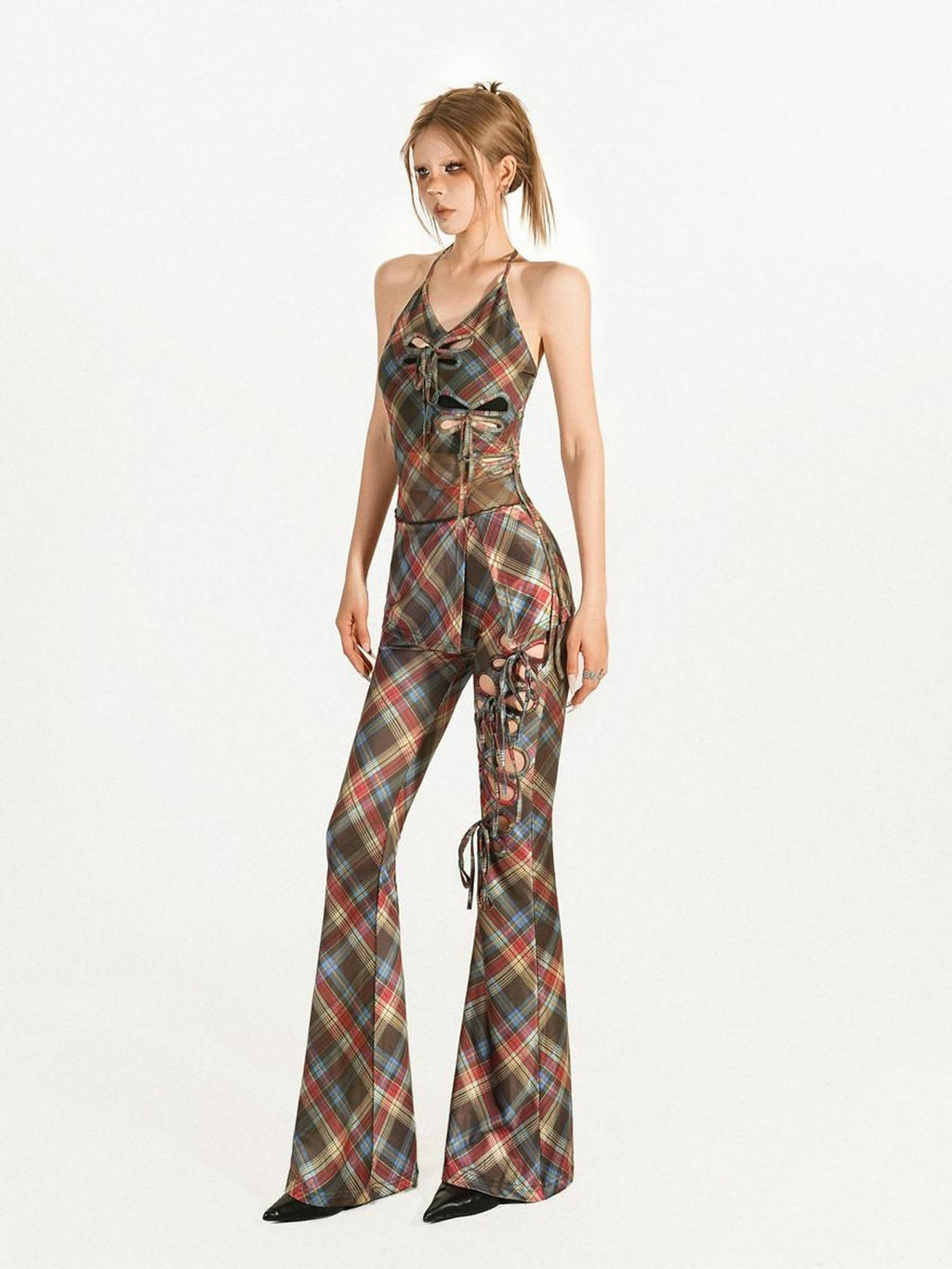 Nico Molly Printed Cami And Micro Flare Long Pants Urban Natural Waist Top & Pants Sets