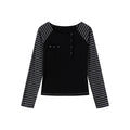 Cest_Nous_Punk_Striped_Colorblock_Slim_Raglan_Crew_Neck_Women_Longsleevet-Shirts_MISSTT