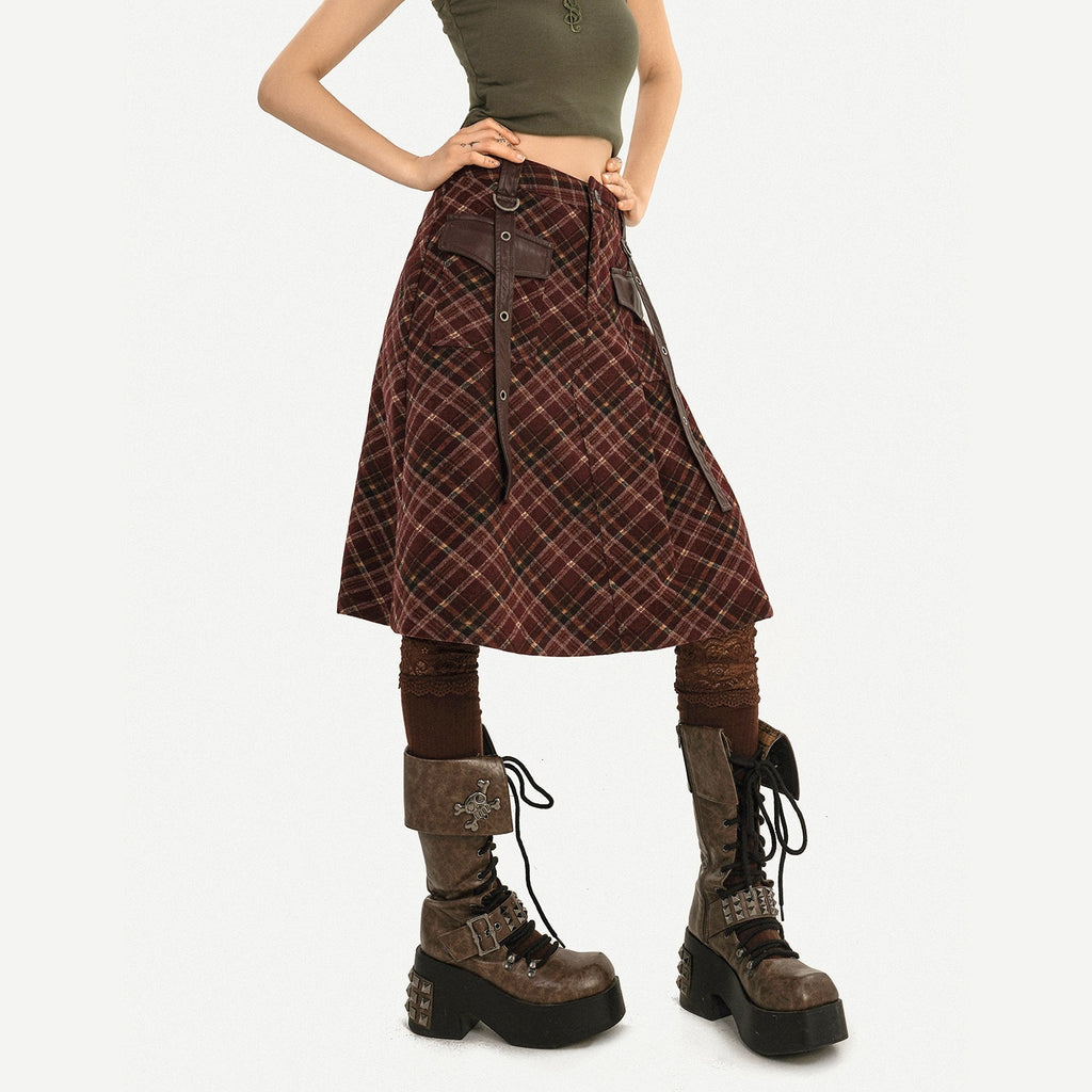 Nico_Molly_Casual_Distressed_Plaid_A_Line_Button_Pocket_Midwaist_Tweed_Women_Midi_Skirts_MISSTT