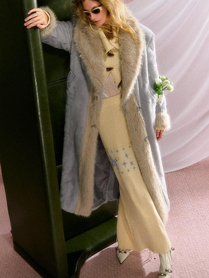 OfAkiva Warm Thick Wool Oversized Commuter Blazer Pocket Women Long Coats