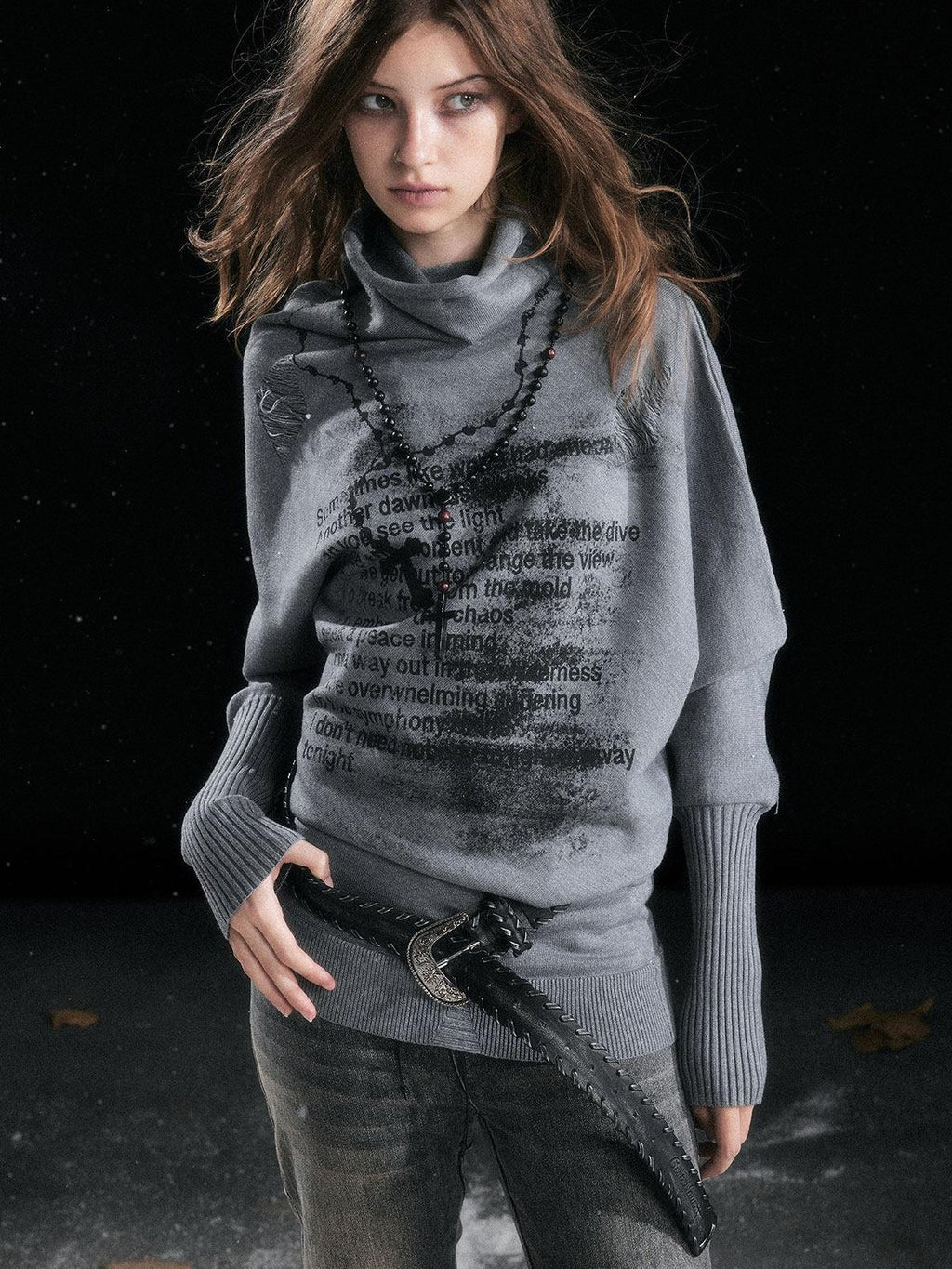 Cest Nous Cozy Thick Loose Fit Office Round Neck Pullover Women Knit Solid Sweaters