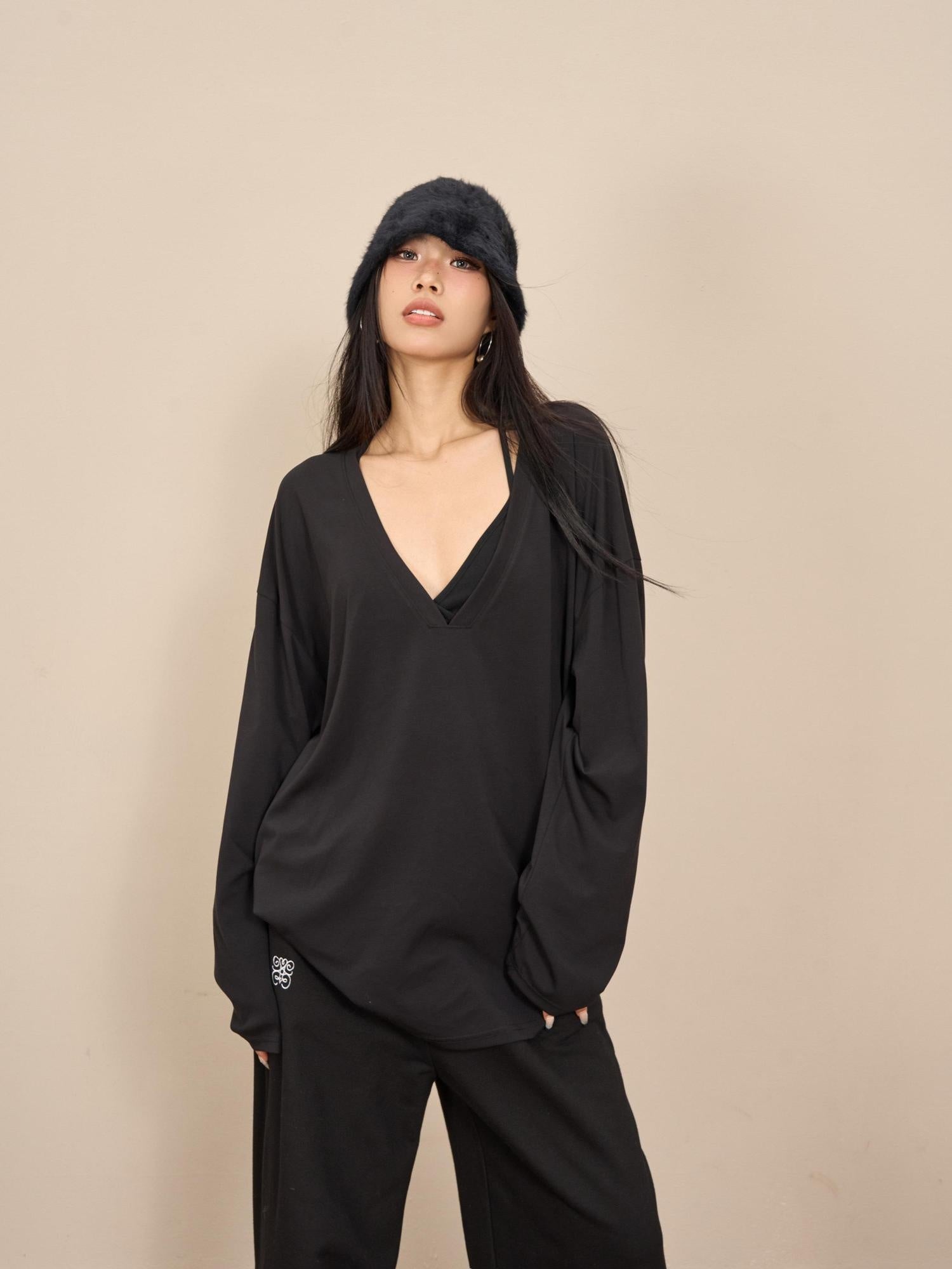 ZERO Backless Halter Slim Knit Cotton Cropped Streetwear Built In Bra Pad Camisoles