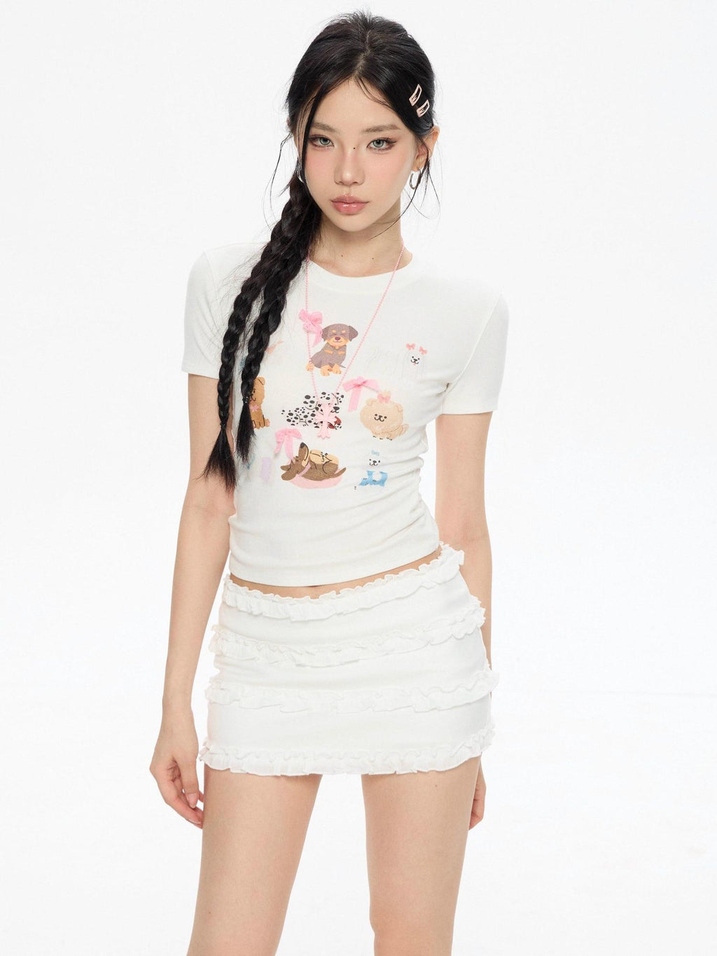 ZERO Low Waist Lettuce Hem Sporty A Line Polyester Builtin Shorts Mini Skirts