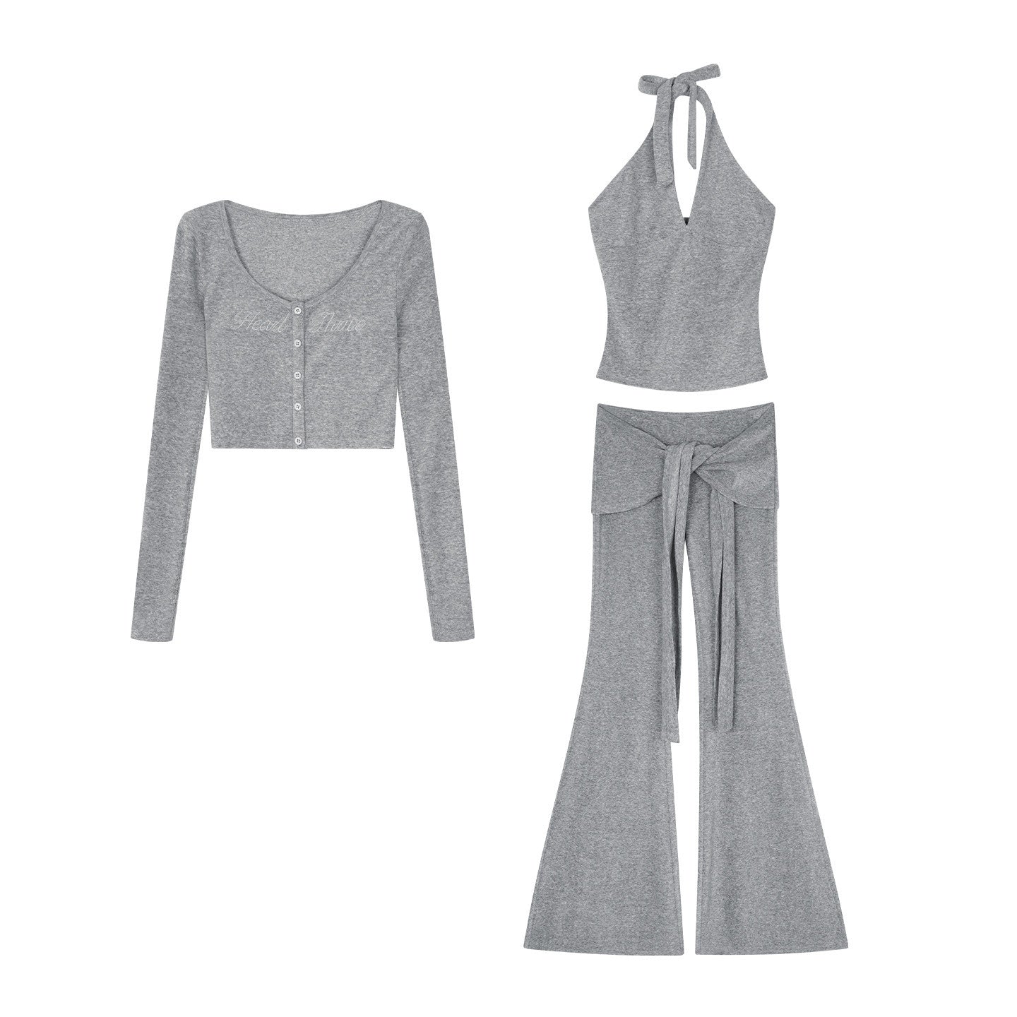 ZERO_Embroidered_Slim_V-neck_Vest_Cardigan_Three_Piece_Viscose_Women_Top_&_Pants_Sets_MISSTT