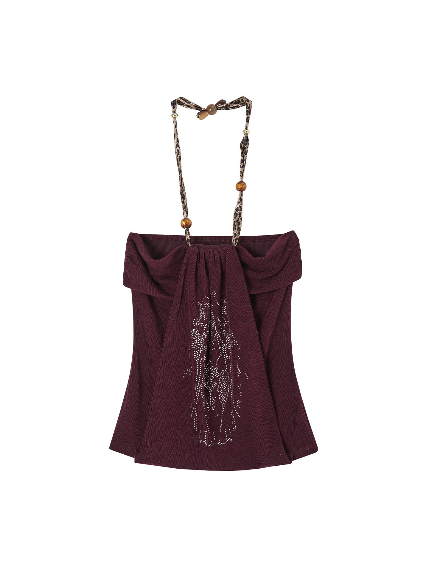 OfAkiva_Slim_Fit_Halter_Neck_Short_Crop_Burgundy_Pink_Ladies_Casual_Camisoles_MISSTT