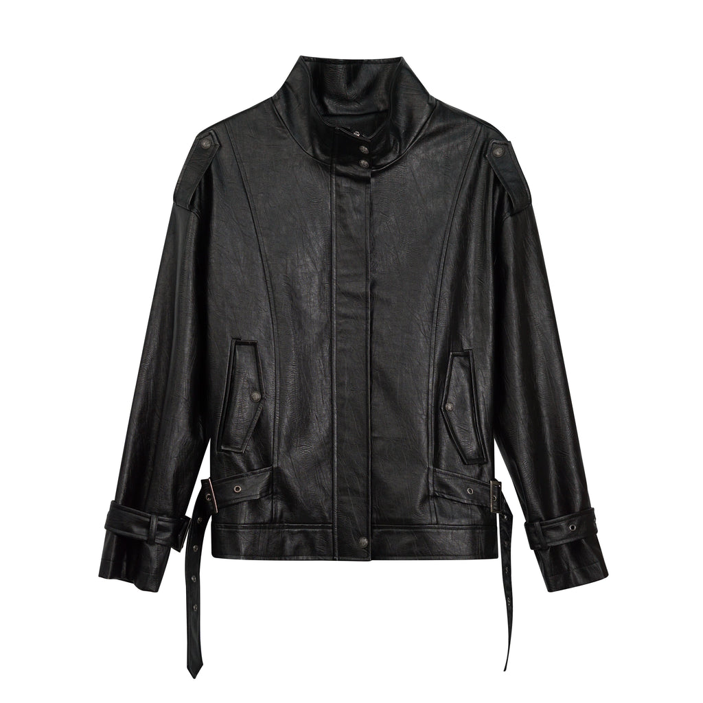 Cest_Nous_Zipper_Pu_Leather_Loose_Commuter_Stand_Collar_Long_Sleeve_Black_Leatherjackets_MISSTT