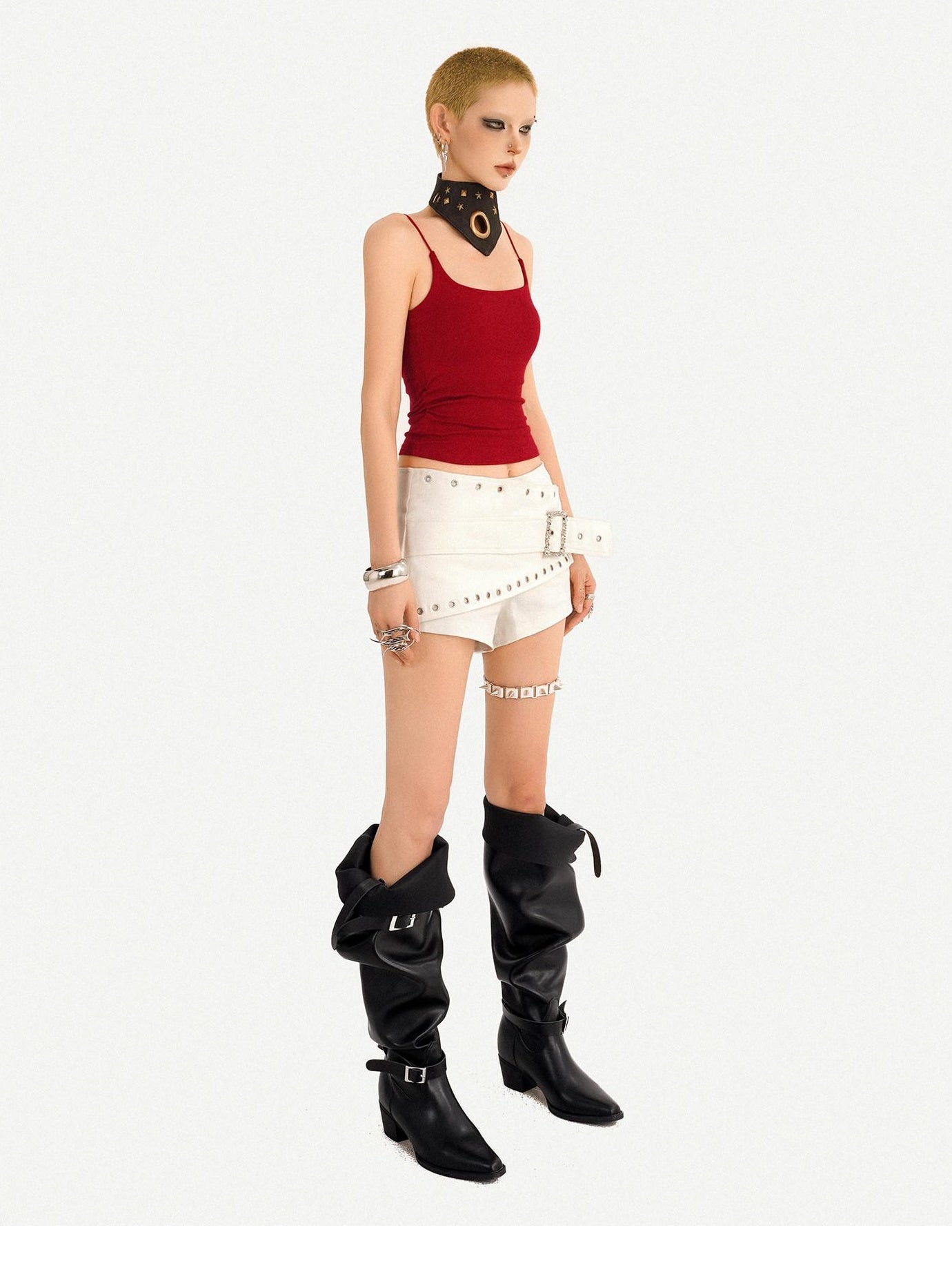 Nico Molly Slim Cropped A Line Narrow Strap No Padding Women Layering Camisoles
