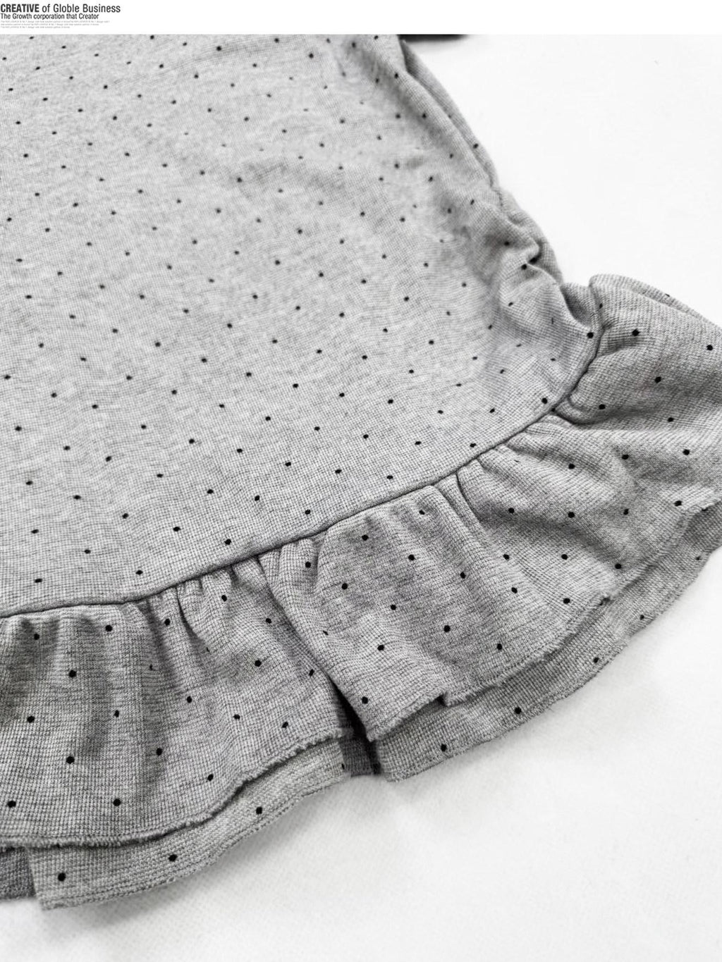REDDACHIC Gray Polka Dot Slanted Shoulder Pleated Waist Tie Women'S Short Sleeve T-Shirts
