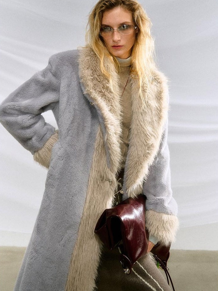 OfAkiva Warm Thick Wool Oversized Commuter Blazer Pocket Women Long Coats