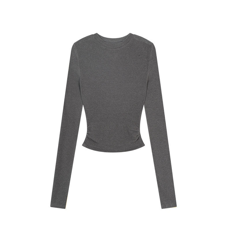 ZERO_Thick_Viscose_Knit_Slim_Fit_Casual_Round_Neck_Long_Sleeve_Crop_Tops_MISSTT