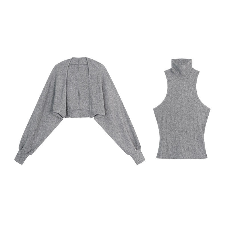ZERO_High_Stretch_Cropped_High_Neck_Two_Piece_Sexy_Casual_Women_Viscose_Cardigans_MISSTT