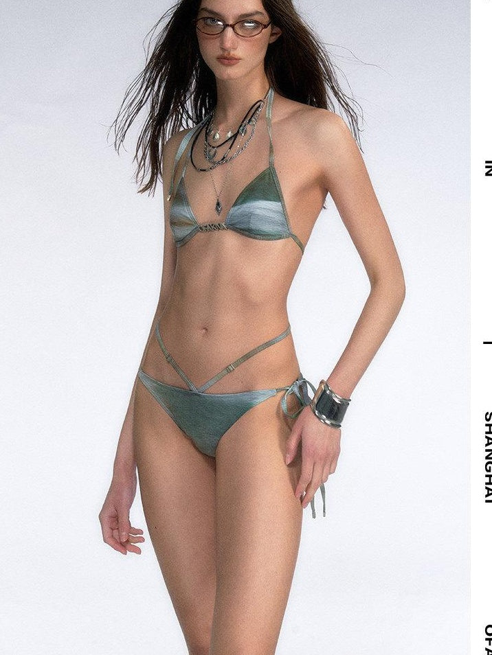 OfAkiva Sexy Triangle Bikini Polyester Wirefree No Padding Women Top & Skirt Sets