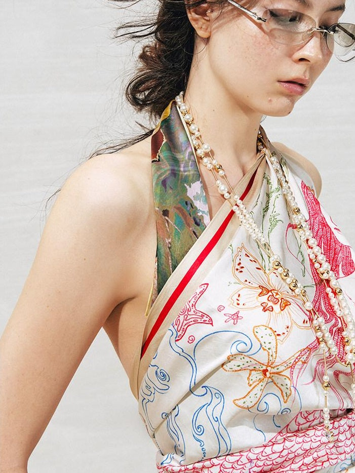 OfAkiva Lightweight Printed Slim Fit Short Small Square One Size Fashion Women Scarves