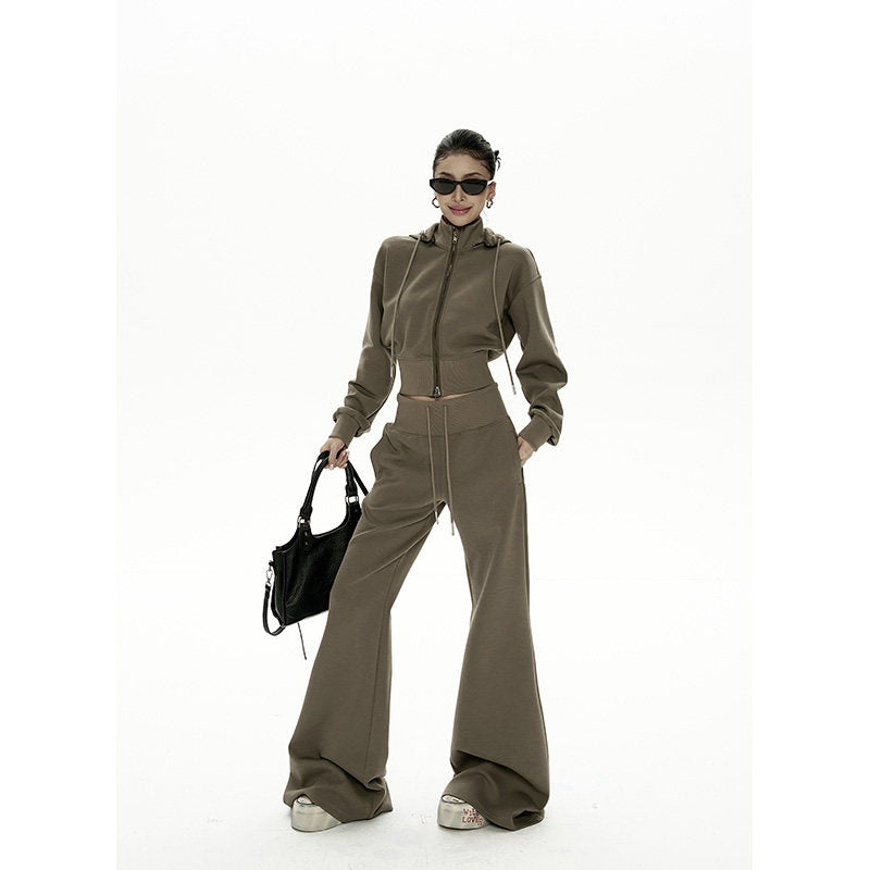 ZERO_Cotton_Cropped_Long_Sleeve_Casual_Slight_Stretch_Women_Black_Top_&_Pants_Sets_MISSTT