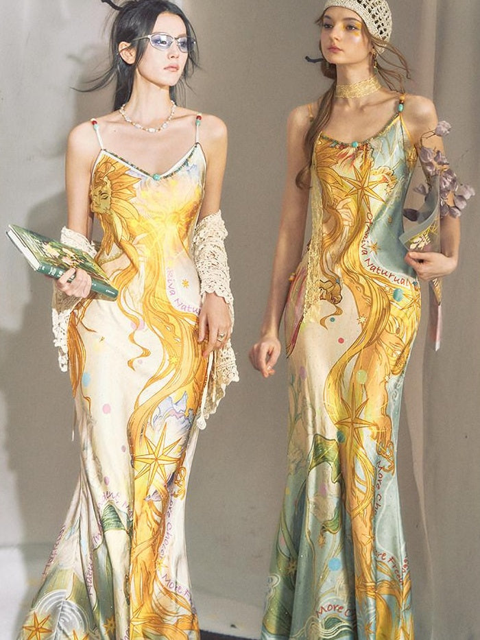 OfAkiva High Waist Floral V-neck Sleeveless A Line Casual Women Maxi Dresses