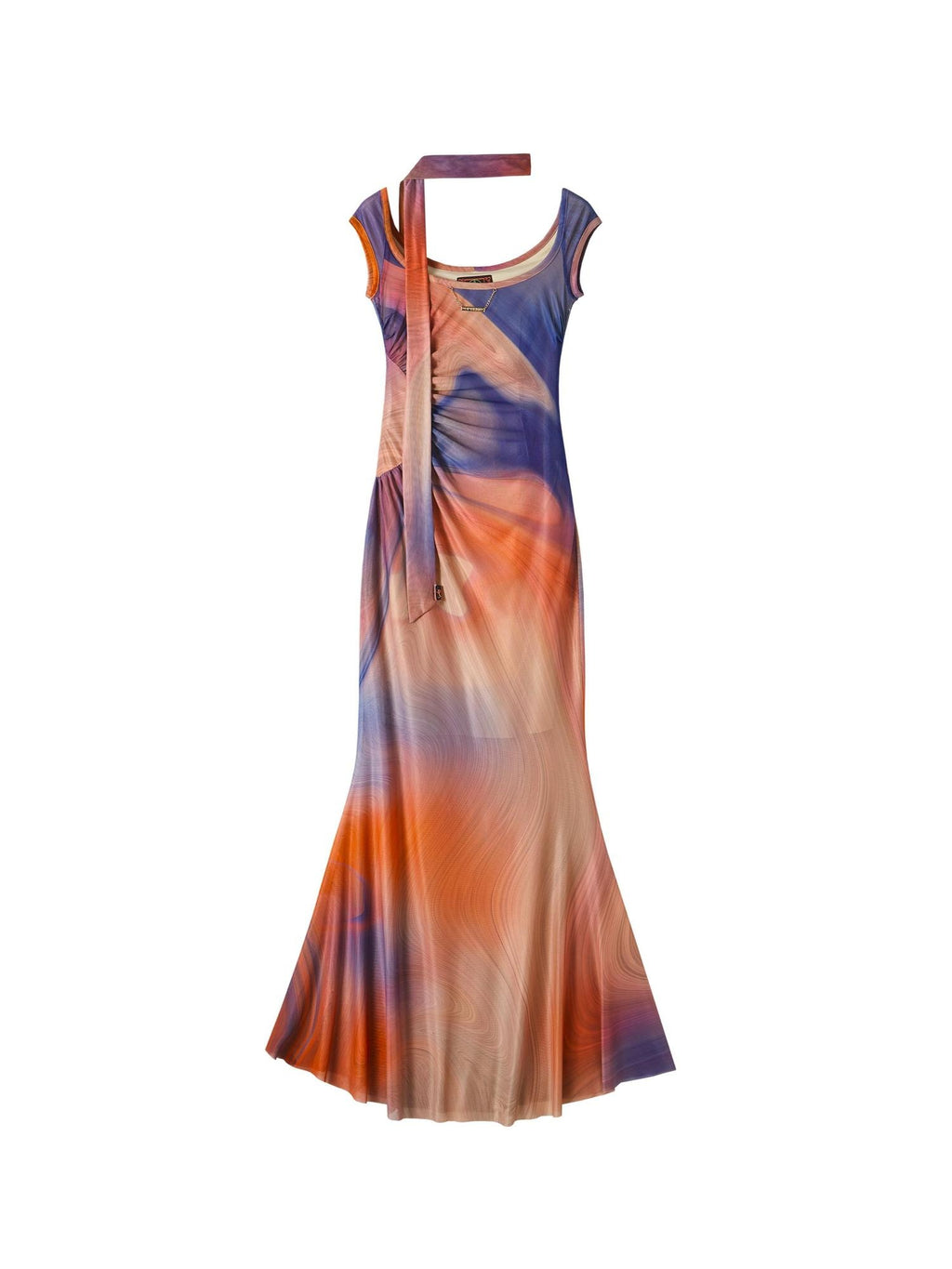 OfAkiva Sexy Printed High Waist Aline Square Neck City Work Women Polyester Maxi Dresses