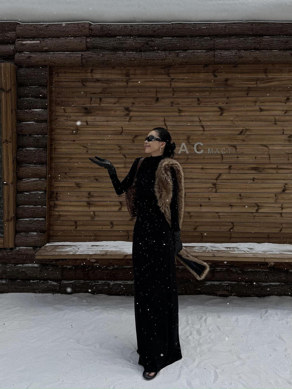ZERO High Stretch Knit Slim Straight Turtleneck Long Sleeve Black Maxi Dresses