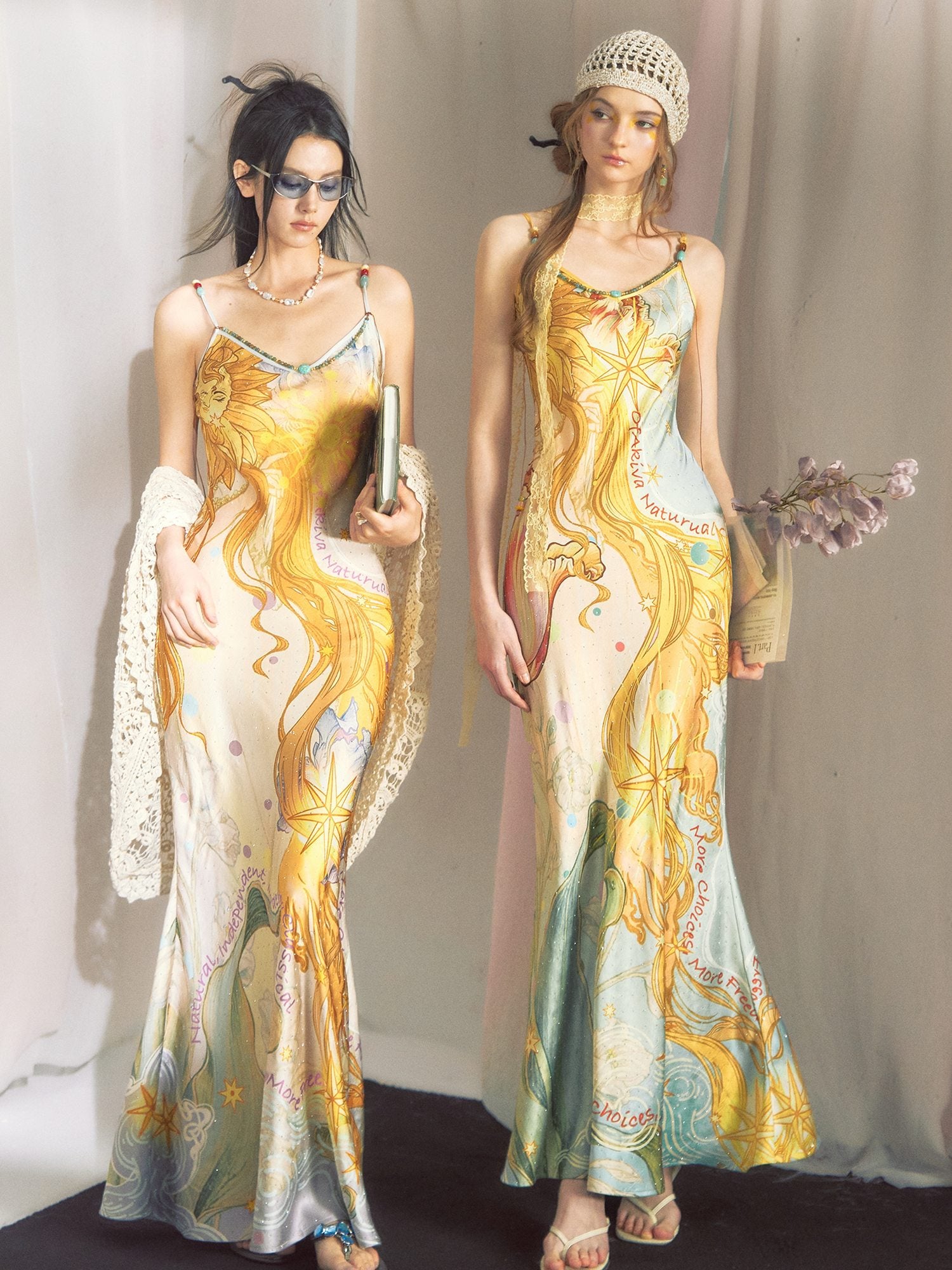 OfAkiva High Waist Floral V-neck Sleeveless A Line Casual Women Maxi Dresses