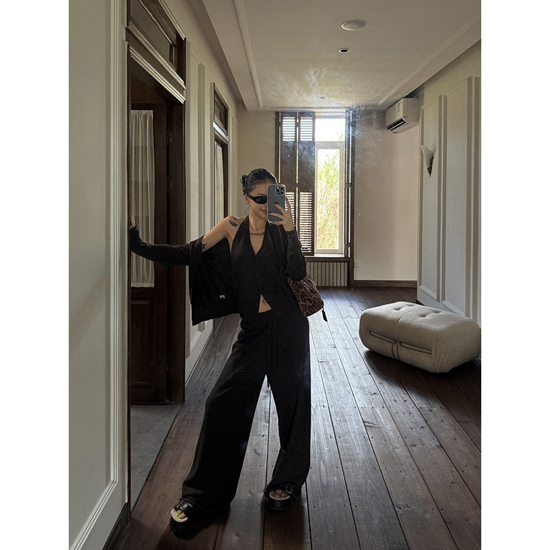 ZERO_High_Stretch_Knitted_V-neck_Cardigan_Loose_Fit_3_Piece_Women_Top_&_Shorts_Sets_MISSTT