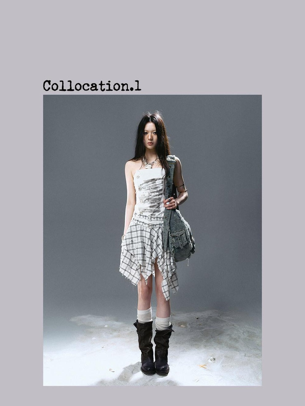 Cest Nous Strapless Asymmetric Print Cinched Waist A Line Cotton Street Style Minidresses