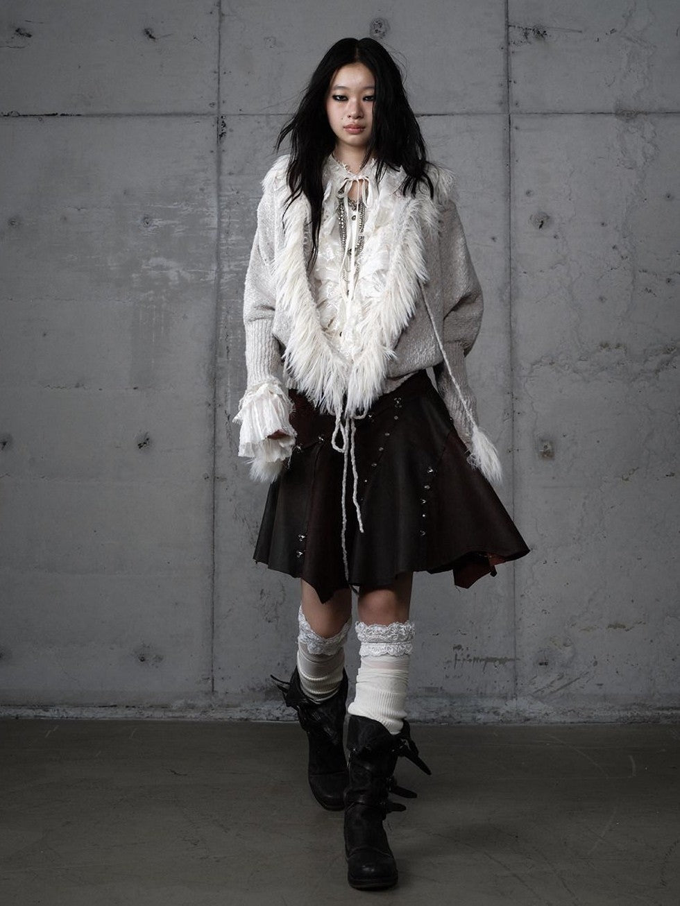 NO ROMANCE Vintage Shibuya Knitted Batwing Sleeve Hooded Women'S Knit Hoodies