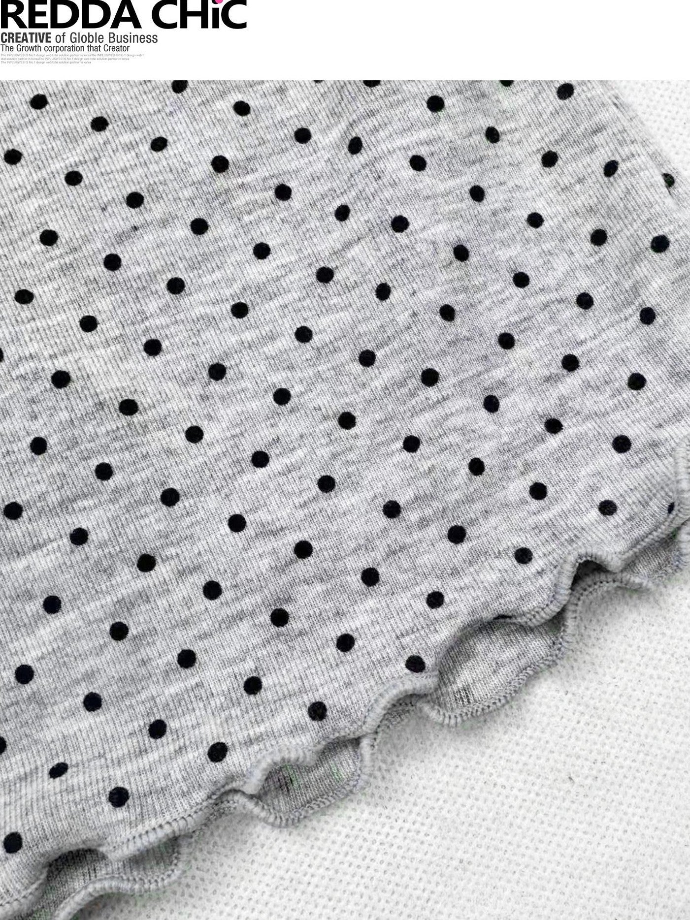 REDDACHIC Gray Polka Dot Knit Half Turtleneck Slim Women'S Long Sleeve T-Shirts