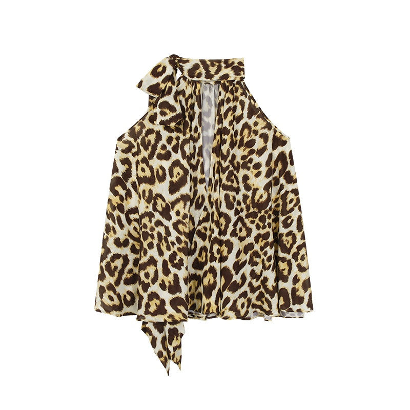 ZERO_Lightweight_Chiffon_Leopard_Print_Loose_Streetwear_Women_Halter_Crop_Tops_MISSTT