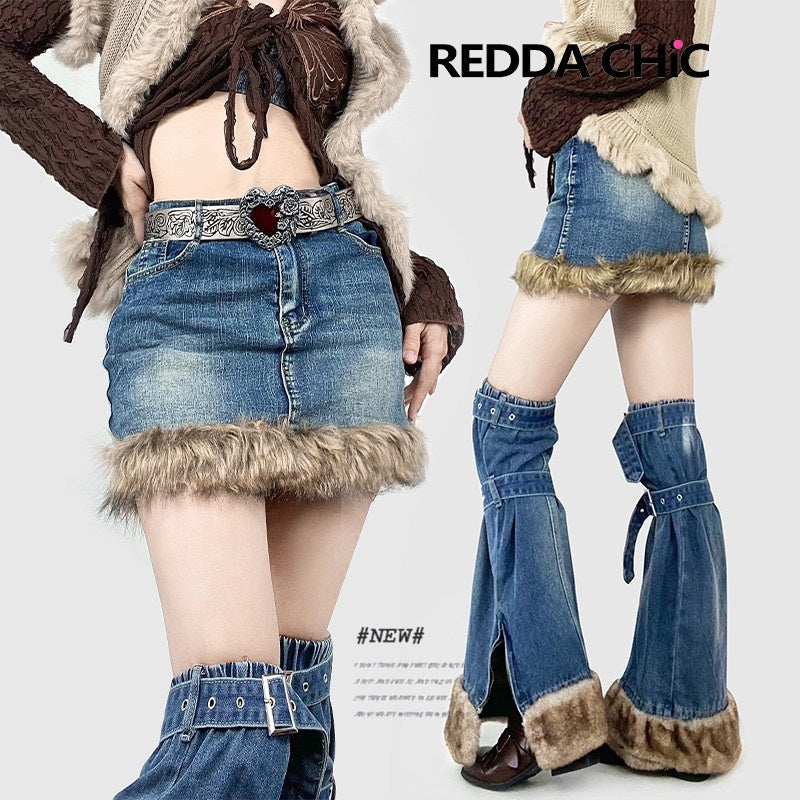 REDDACHIC_American_Vintage_High_Waist_Bodycon_Street_Women'S_Plush_Denim_Mini_Skirts_MISSTT
