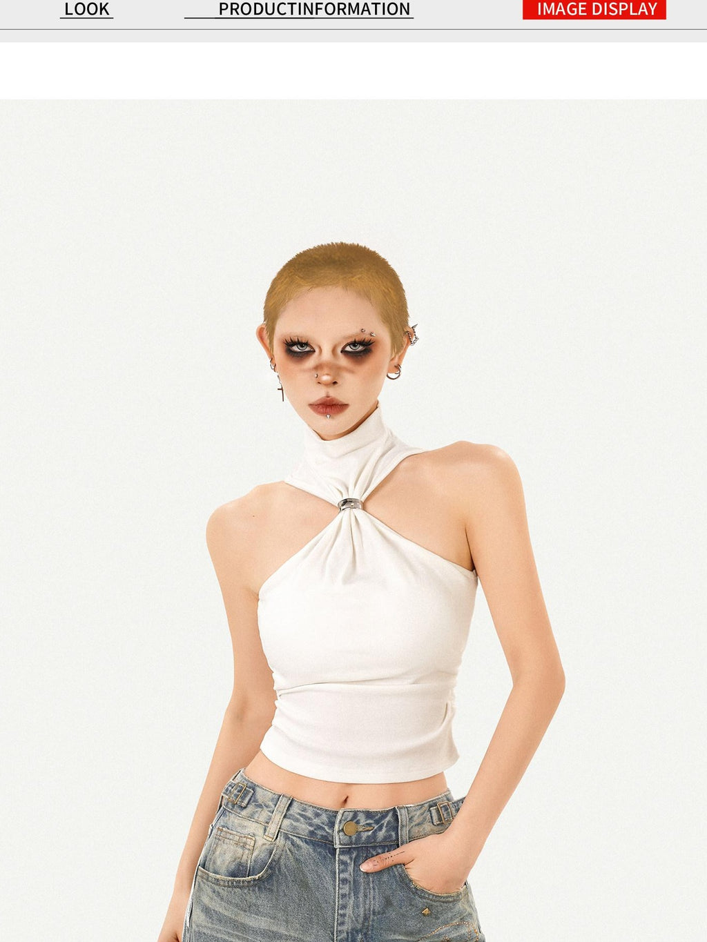 Nico Molly Padded Halter Slim Fit Street Style Casual Outerwear Women Solid Camisoles