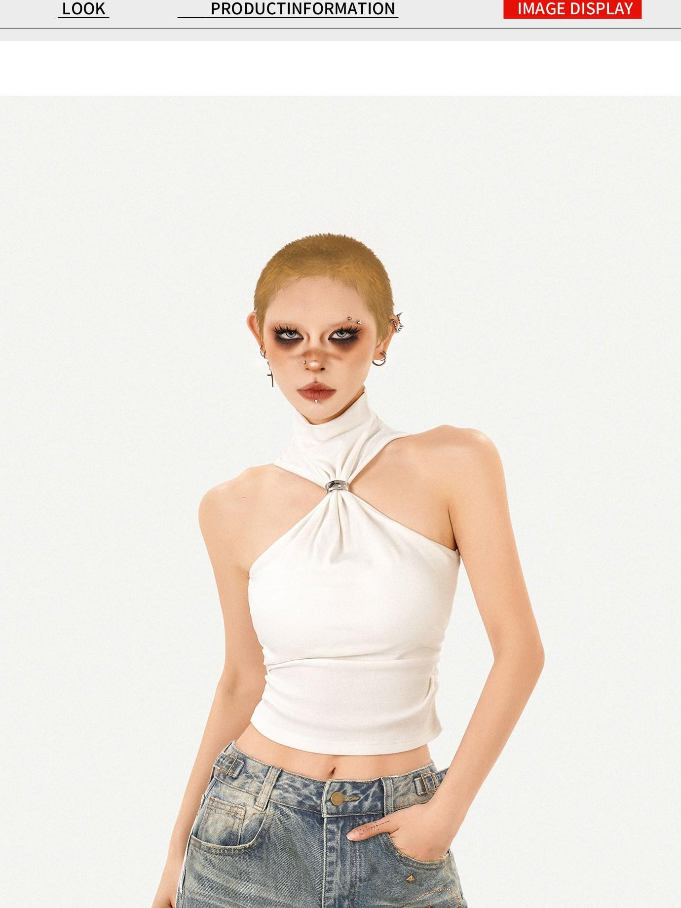 Nico Molly Padded Halter Slim Fit Street Style Casual Outerwear Women Solid Camisoles