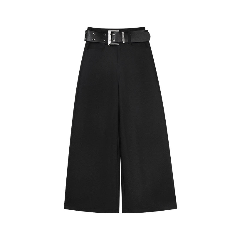 ZERO_Comfortable_Low_Waist_Casual_Straight_Cut_Black_Polyester_Women_Wide_Leg_Pants_MISSTT