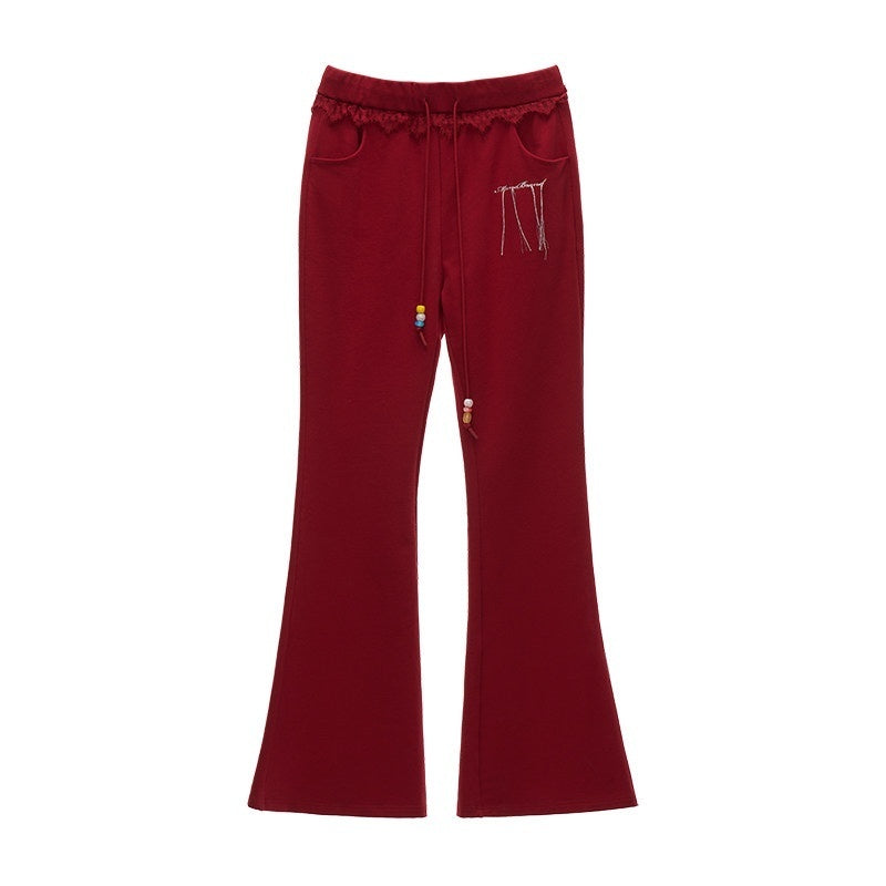 MAMC_Slim_Cotton_Low_Rise_Drawstring_Womens_Minimal_Red_Micro_Flare_Flared_Pants_MISSTT