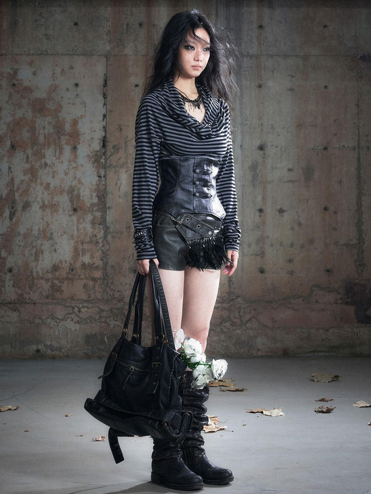 Cest Nous Vintage Slim Striped Hollowout Pullover Women Viscose Knit Longsleevet-Shirts