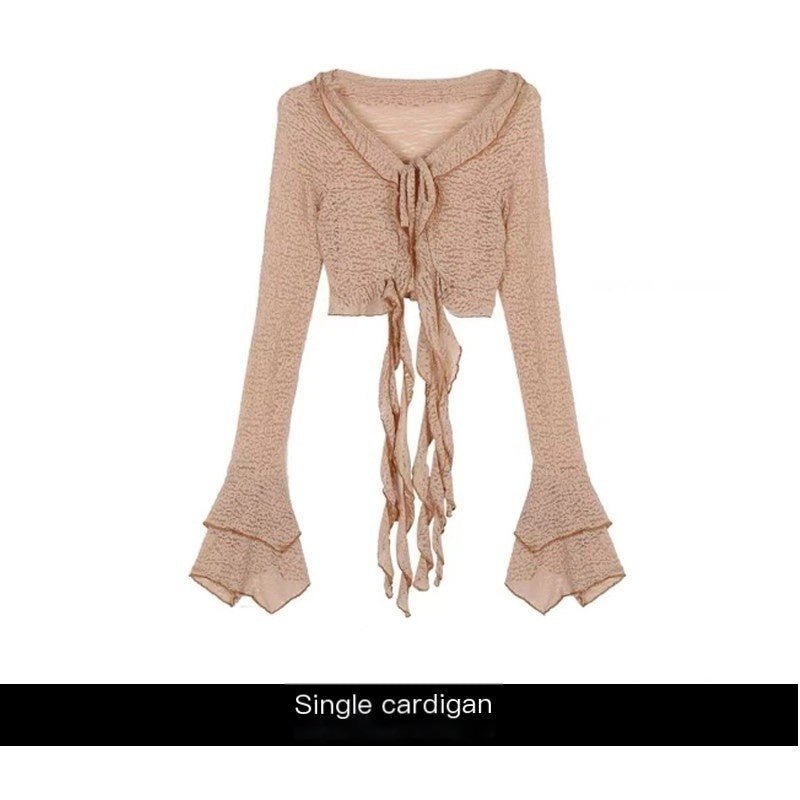 REDDACHIC_Crochet_Lace_Tassel_Asymmetric_V-neck_Tie_Women'S_Polyester_Cardigans_MISSTT
